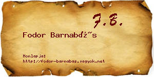 Fodor Barnabás névjegykártya
